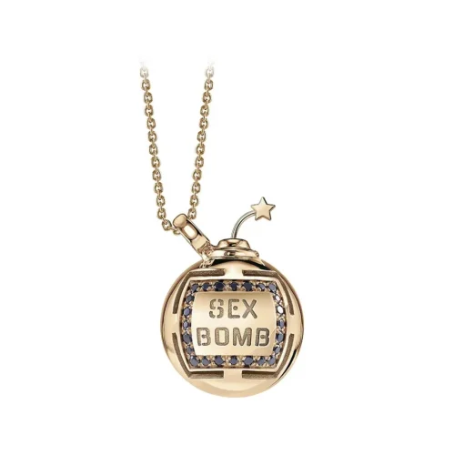 NESS1 - Sex Bomb Necklace 9kt Rose Gold and Diamonds - Sex Bomb Collection - Handcrafted Necklace - High Quality Luxury - Avvenice