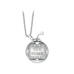 NESS1 - Sex Bomb Necklace 9kt White Gold and Diamonds - Sex Bomb Collection - Handcrafted Necklace - High Quality Luxury - Avvenice