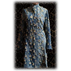 Nicolao Atelier - Denim Coat - Blue for Woman - Coat - Made in Italy - Luxury Exclusive Collection - Avvenice