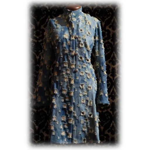 Nicolao Atelier - Denim Coat - Blue for Woman - Coat - Made in Italy - Luxury Exclusive Collection - Avvenice