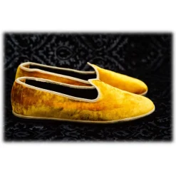 Nicolao Atelier - Furlana Venezia Silk Velvet Slipper - Gold - Shoe - Made in Italy - Luxury Exclusive Collection - Avvenice