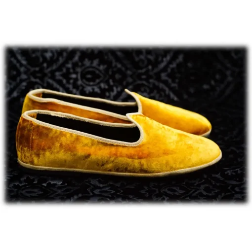 Nicolao Atelier - Furlana Venezia Silk Velvet Slipper - Gold - Shoe - Made in Italy - Luxury Exclusive Collection - Avvenice
