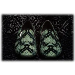 Nicolao Atelier - Velvet Brocade Slipper Shoe - Green Man - Shoe - Made in Italy - Luxury Exclusive Collection - Avvenice