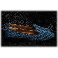 Nicolao Atelier - Velvet Slipper Sock - Light Blue Woman - Shoe - Made in Italy - Luxury Exclusive Collection - Avvenice
