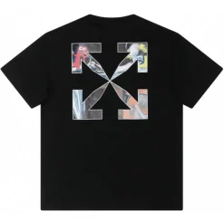 Off-White - Black Cotton Logo Print T-Shirt - Exclusive Luxury Collection - Avvenice