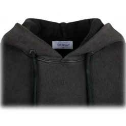 Off-White - Smoky Black and Neon Green Cotton Super Moon Hoodie - Exclusive Luxury Collection - Avvenice