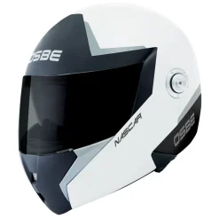Osbe Italy - Nascar Silver Black White - Motorcycle Helmet - High Quality - Made in Italy - Avvenice