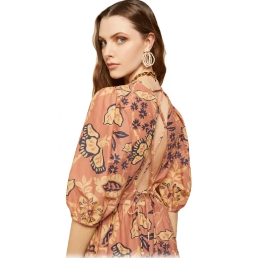Ottod'Ame - Cotton Flower Print Dress - Orange - Dresses - Luxury Exclusive Collection - Avvenice