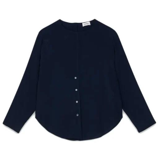 Ottod'Ame - Crew Neck Shirt with Knot Detail - Blue - Shirt - Luxury Exclusive Collection - Avvenice