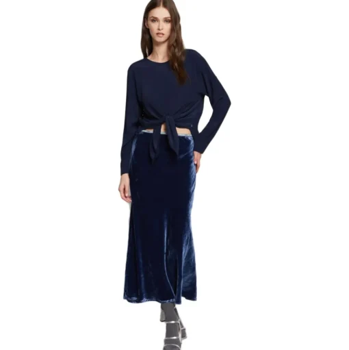 Ottod'Ame - Crew Neck Shirt with Knot Detail - Blue - Shirt - Luxury Exclusive Collection - Avvenice