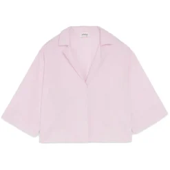 Ottod'Ame - Cropped Shirt in Cotton Poplin - Pink - Shirt - Luxury Exclusive Collection - Avvenice