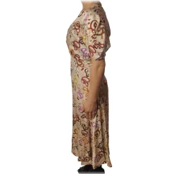 Ottod'Ame - Dress in Abstract Pattern - Beige - Dresses - Luxury Exclusive Collection - Avvenice