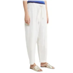 Ottod'Ame - Linen Trousers with Elastic Waistband - White - Trousers - Luxury Exclusive Collection - Avvenice