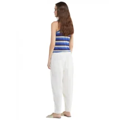 Ottod'Ame - Linen Trousers with Elastic Waistband - White - Trousers - Luxury Exclusive Collection - Avvenice
