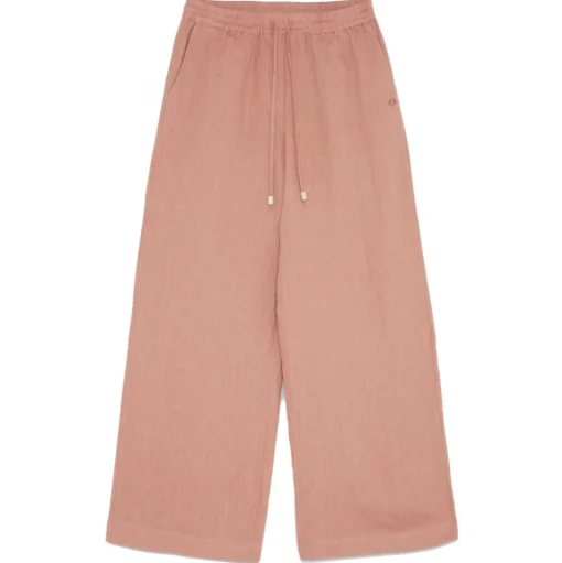 Ottod'Ame - Linen Wide Leg Trousers - Pink - Trousers - Luxury Exclusive Collection - Avvenice