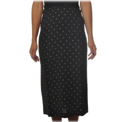 Ottod'Ame - Midi Skirt Pois Pattern - Black - Skirt - Luxury Exclusive Collection - Avvenice