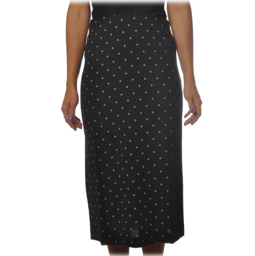 Ottod'Ame - Midi Skirt Pois Pattern - Black - Skirt - Luxury Exclusive Collection - Avvenice