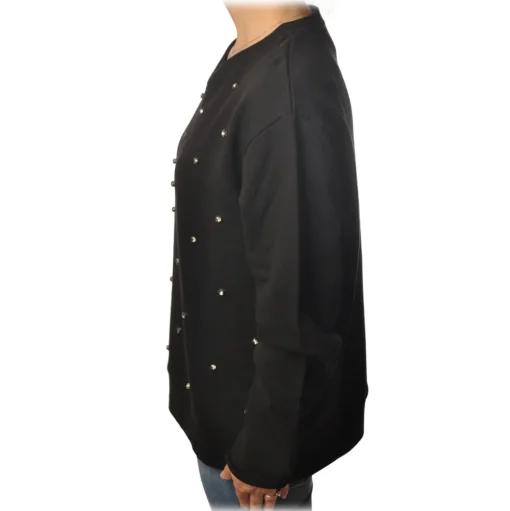 Ottod'Ame - Oversized Sweatshirt with Bezel - Black - Sweatshirt - Luxury Exclusive Collection - Avvenice