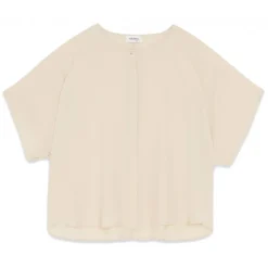Ottod'Ame - Short Sleeve Blouse with Buttons - Cream - Shirt - Luxury Exclusive Collection - Avvenice