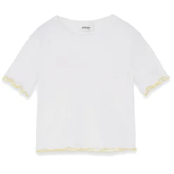 Ottod'Ame - Short T-Shirt with Coloured Hem - White - T-Shirt - Luxury Exclusive Collection - Avvenice