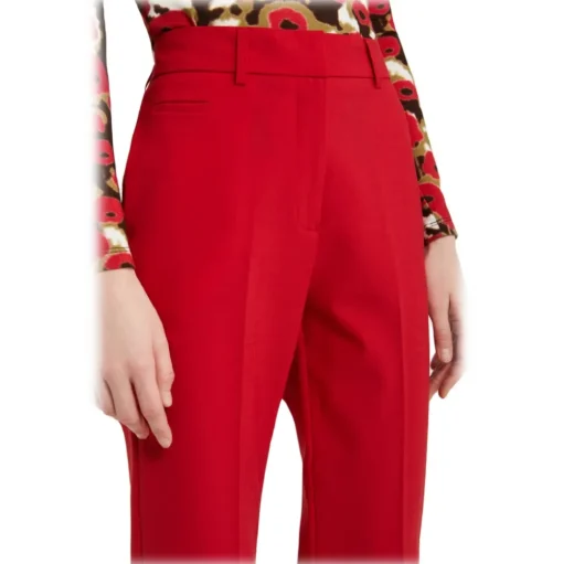 Ottod'Ame - Straight Leg Trousers in Combed Fabric - Red - Trousers - Luxury Exclusive Collection - Avvenice