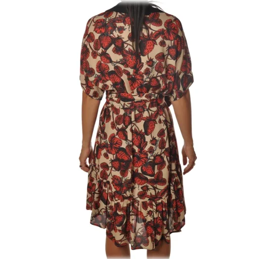 Ottod'Ame - Strawberry Pattern Dress - Beige/Black - Dresses - Luxury Exclusive Collection - Avvenice
