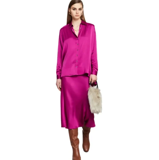 Ottod'Ame - Viscose Midi Skirt with Elastic Waistband - Fuxia - Skirt - Luxury Exclusive Collection - Avvenice
