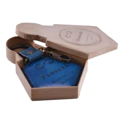 PangaeA - PangaeA Keychain - Blue - Suspenders PangaeA Y - Artisan Leather Keychain - Avvenice