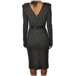 Patrizia Pepe - Dress with Straps and Faux Leather Detail - Black - Dress - Made in Italy - Luxury Exclusive Collection - Avvenice