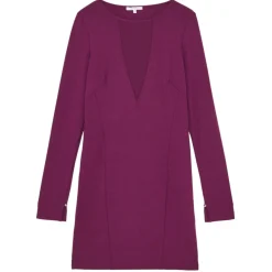 Patrizia Pepe - Dress with Transparent Fabric Detail - Purple - Made in Italy - Luxury Exclusive Collection - Avvenice