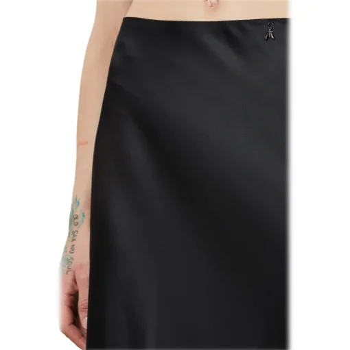 Patrizia Pepe - Glossy Fabric Midi Skirt - Black - Skirt - Made in Italy - Luxury Exclusive Collection - Avvenice