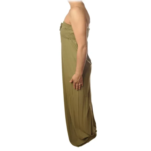 Patrizia Pepe - Long Bustier Model Dress - Light Military Green - Dress - Made in Italy - Luxury Exclusive Collection - Avvenice