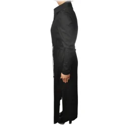 Patrizia Pepe - Long Model Dress with Shirt Collar - Black - Dress - Made in Italy - Luxury Exclusive Collection - Avvenice