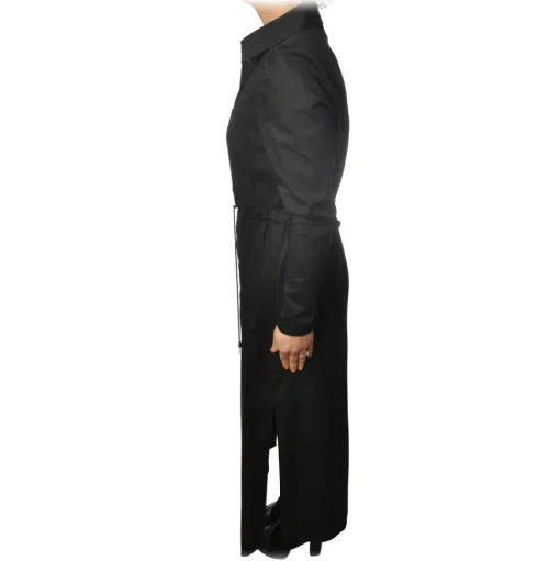 Patrizia Pepe - Long Model Dress with Shirt Collar - Black - Dress - Made in Italy - Luxury Exclusive Collection - Avvenice