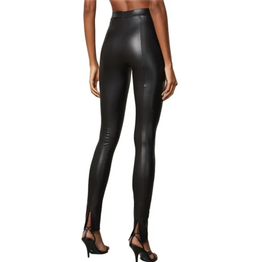 Patrizia Pepe - Shiny Faux Leather Fabric Trousers - Black - Trousers - Made in Italy - Luxury Exclusive Collection - Avvenice