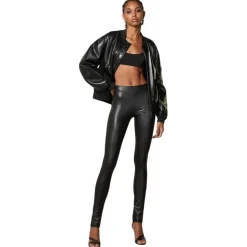 Patrizia Pepe - Shiny Faux Leather Fabric Trousers - Black - Trousers - Made in Italy - Luxury Exclusive Collection - Avvenice