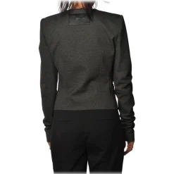 Patrizia Pepe - Short Collarless Jacket - Black/White - Jacket - Made in Italy - Luxury Exclusive Collection - Avvenice