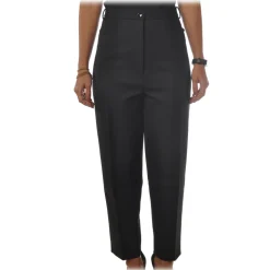 Patrizia Pepe - Straight Trousers with Soft Leg - Black - Trousers - Made in Italy - Luxury Exclusive Collection - Avvenice
