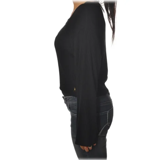 Patrizia Pepe - Sweater in Ribbed Yarn - Black - Pullover - Made in Italy - Luxury Exclusive Collection - Avvenice