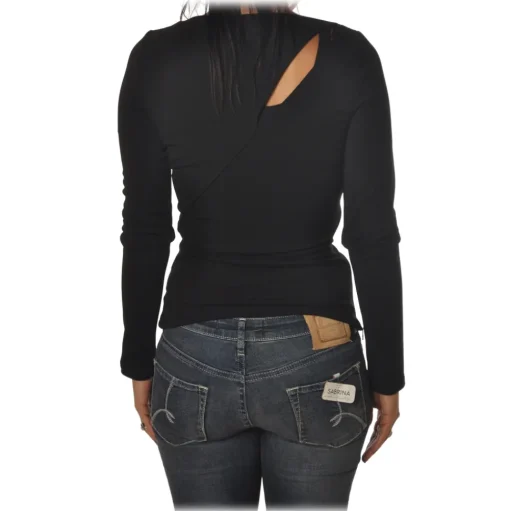 Patrizia Pepe - Sweater with Front and Back Opening - Black - Pullover - Made in Italy - Luxury Exclusive Collection - Avvenice