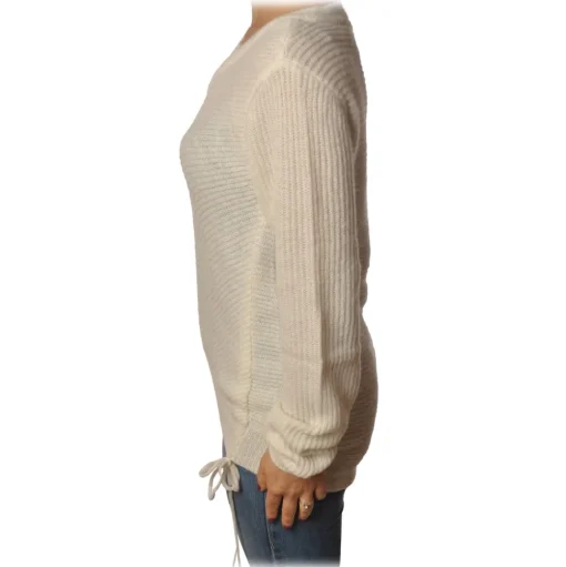Patrizia Pepe - Sweater with Front and Back Opening - White - Pullover - Made in Italy - Luxury Exclusive Collection - Avvenice