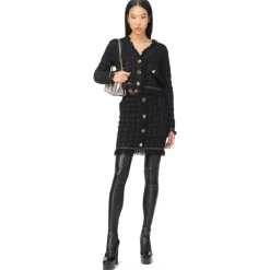 Pinko - Check Lurex Patterned Short Jacket - Black - Jacket - Made in Italy - Luxury Exclusive Collection - Avvenice