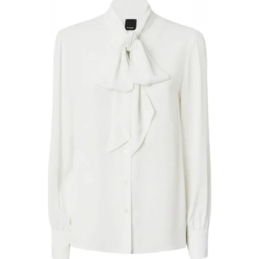 Pinko - Crepe Shirt with Bow - White - Shirts - Made in Italy - Luxury Exclusive Collection - Avvenice