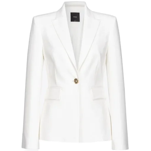 Pinko - Elongated Single-Breasted Blazer - White - Jacket - Made in Italy - Luxury Exclusive Collection - Avvenice