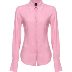 Pinko - Georgette Crop Tight Shirt - Pink - Shirts - Made in Italy - Luxury Exclusive Collection - Avvenice