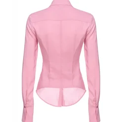 Pinko - Georgette Crop Tight Shirt - Pink - Shirts - Made in Italy - Luxury Exclusive Collection - Avvenice