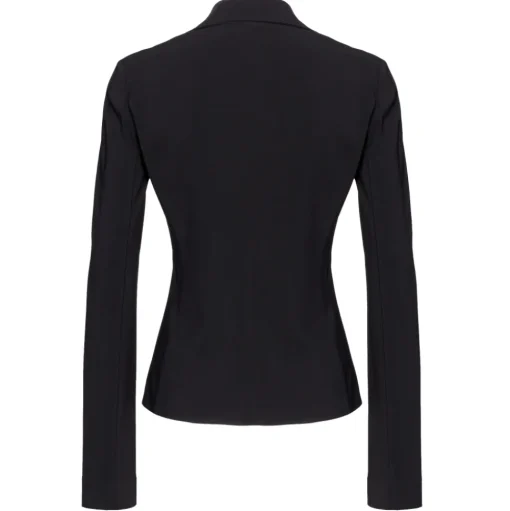 Pinko - Georgette Fabric Deconstructed Jacket - Black - Jacket - Made in Italy - Luxury Exclusive Collection - Avvenice