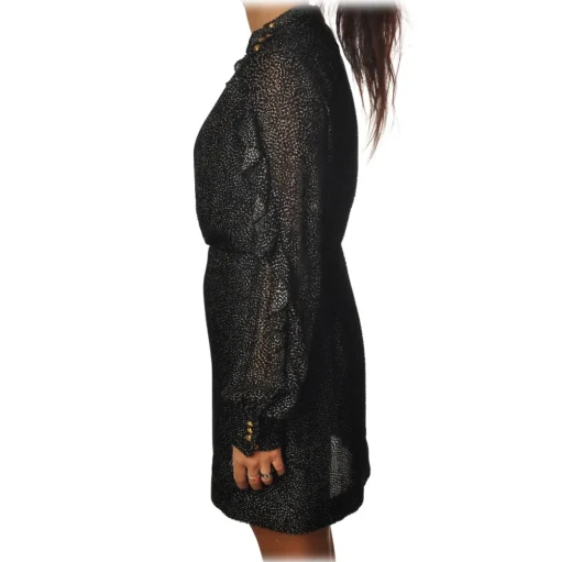 Pinko - Guido Dress Devorè Effect in Fantasy - Black - Dress - Made in Italy - Luxury Exclusive Collection - Avvenice