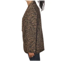 Pinko - Jacket Pragmatica1 in Animalier Pattern - Black/Brown - Jacket - Made in Italy - Luxury Exclusive Collection - Avvenice
