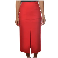 Pinko - Longuette Skirt Lombard1 with Pockets - Red - Skirt - Made in Italy - Luxury Exclusive Collection - Avvenice